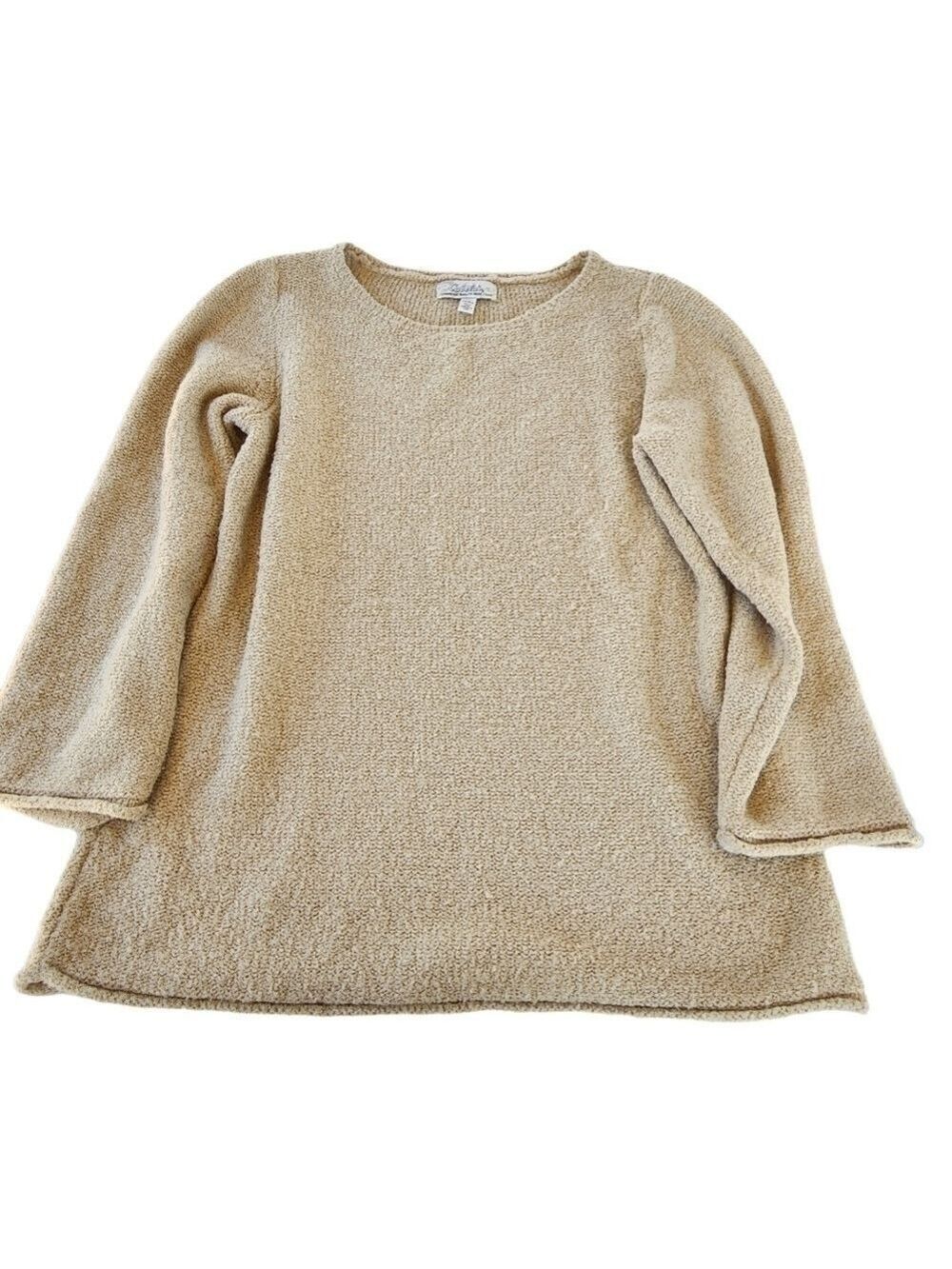Cabela's sz L wool blend oversized wide sleeve rolled hems cozy knit sweater